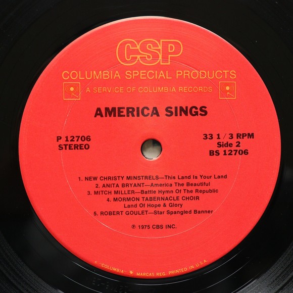 America Sings for Our 200th Birthday Vinyl LP Various Artists P 12706 Bicentenni - Picture 9 of 12